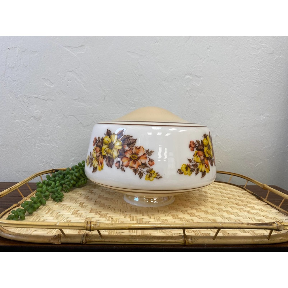 1960’s Vintage Floral Lustre Glass Light Shade